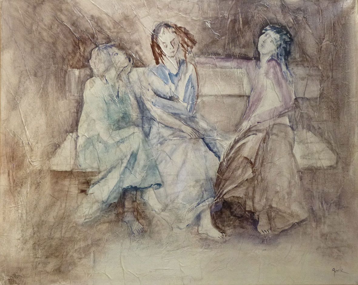 Odile Penelle Papier Froisse Les Trois Soeurs 2003 - 087